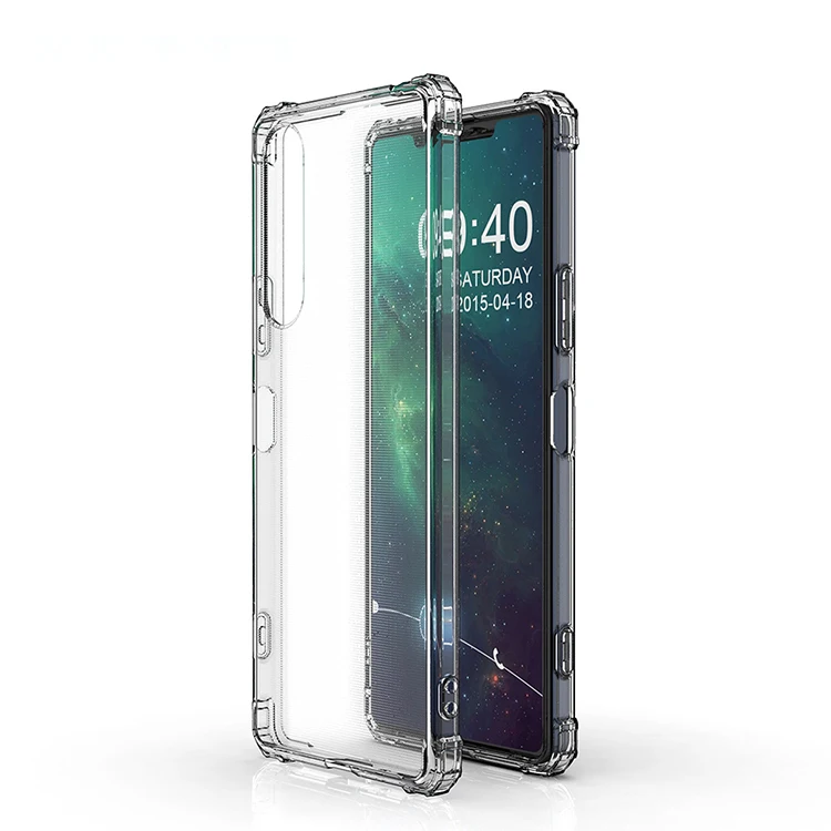 

Creative Eco-friendly Phone Case With Four Corner For Sony Xperia 1 II Clear Cover, Transparent white