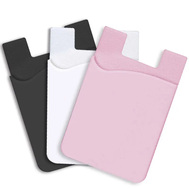 

Custom Logo Printed 3M Adhesive card holder Silicone Cell Phone Wallet for Promotions, Colors