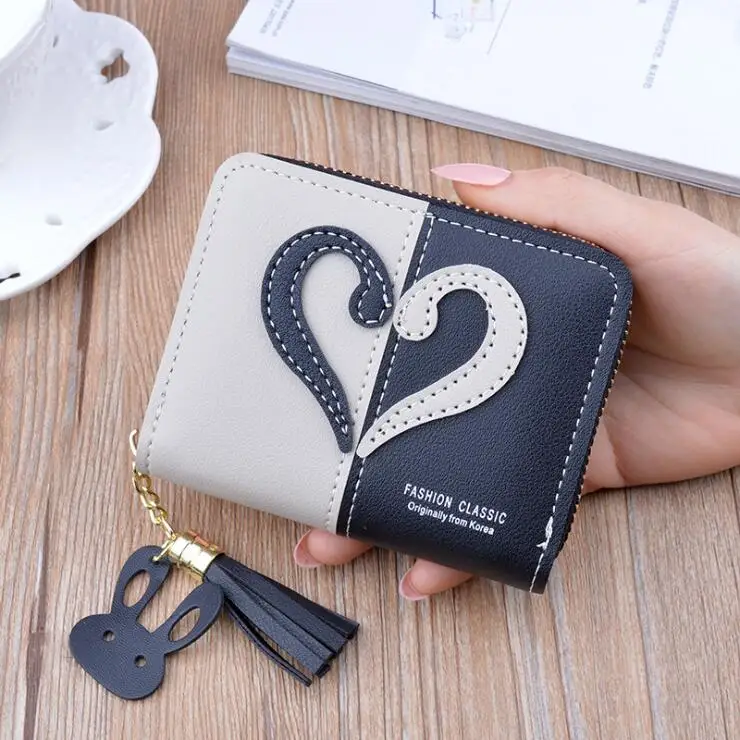 

New purse ladies short small wallet tassel wallet fashion women wallets, 6 colors