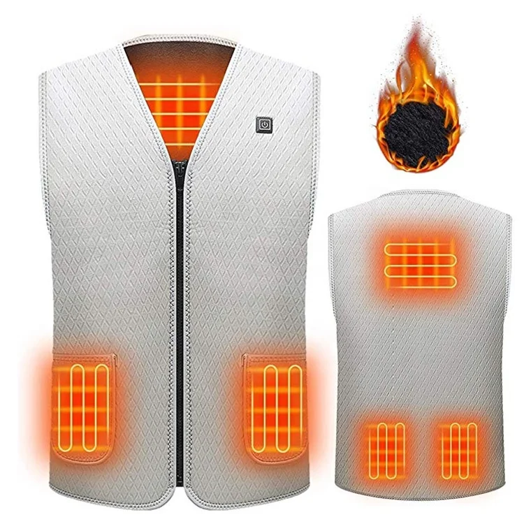 

RTS High Quality Warming Neoprene USB Electrics Heated Vest With Adjustable Temperature, Black, gray