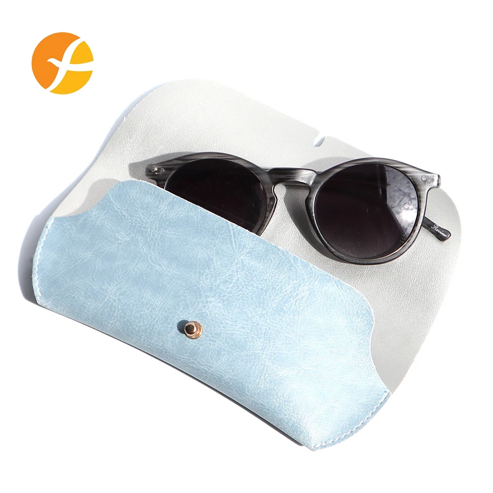 

Nice Leather Custom Kids Blue Sunglasses Optical Glasses Case With Clean Cutting, 2 color available or custom