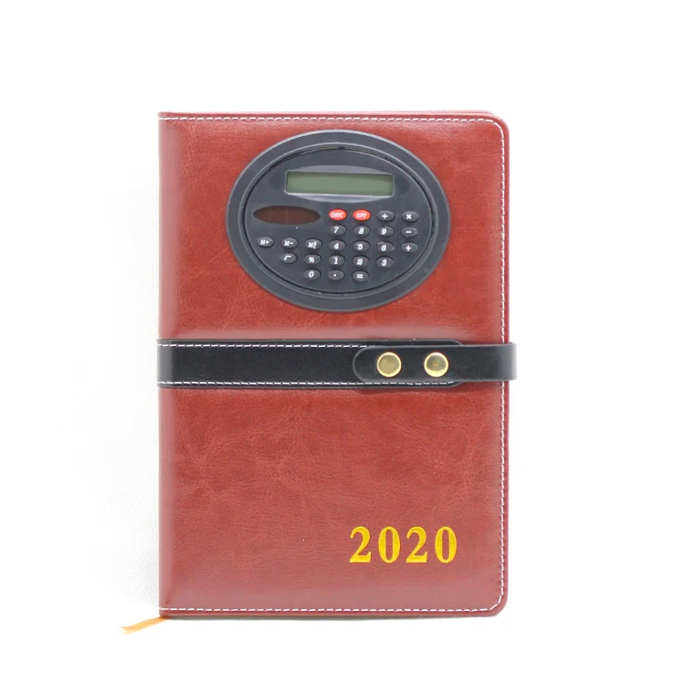 Good Quality a5 size hardcover PU Leather Elegant Notebook with calculator