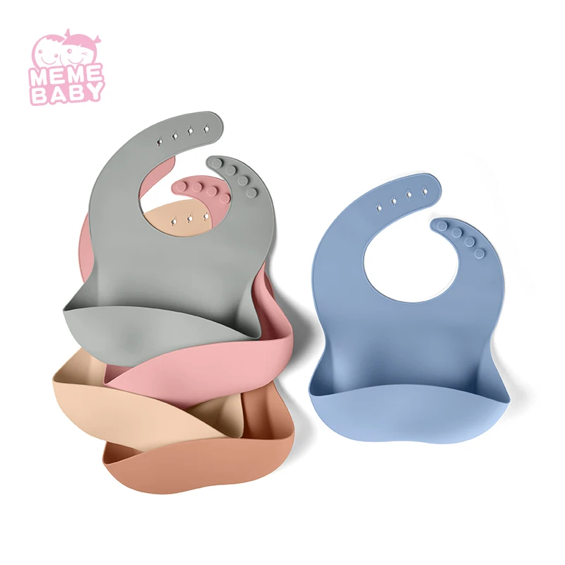 

BPA Free Food Grade Waterproof Customized Baby Feeding Food Fruit Infant Kid Safe Silicone Bib, Beige,pink,rust,grey,blue,customized