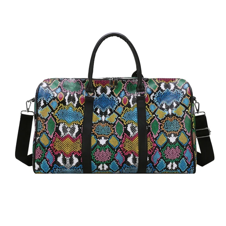 

Large Capacity Fashion Duffle Bag Fun Snakeskin Duffle Bag Leather Duffle Bags