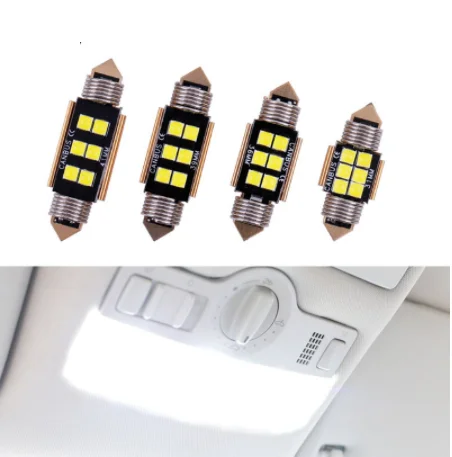 

Car Bulbs 3030 6 LED SMD Super Bright Interior Reading License Plate Bulbs Dome Lamps C5W Led Festoon CANBUS 31mm 36mm 39mm 41mm