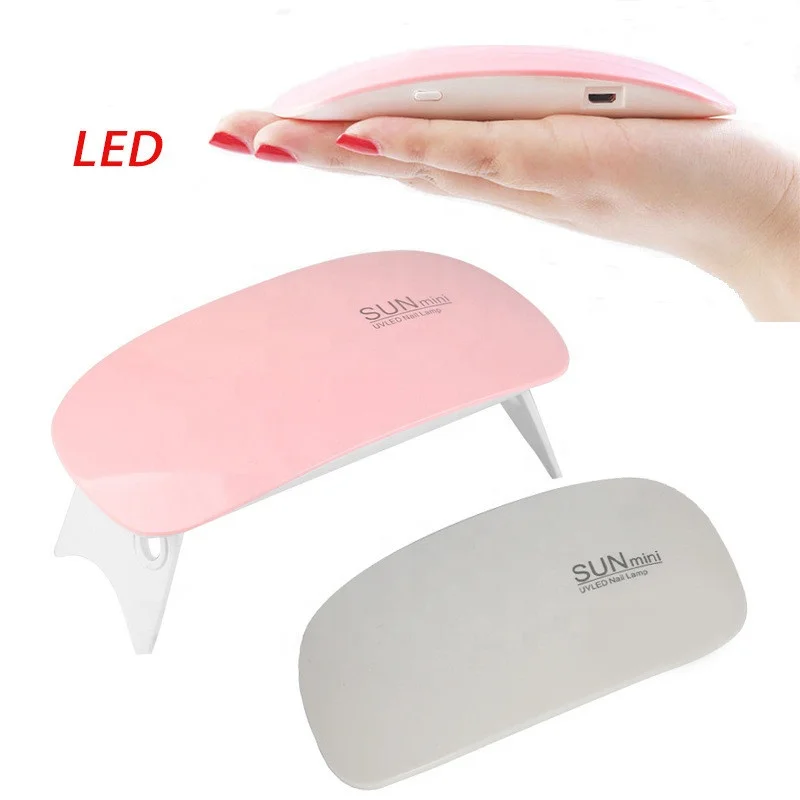 

Poly Gel Nail Kit Portable Equipment LED UV Smart MINI 6W Power Lamp with USB Charge, White,pink