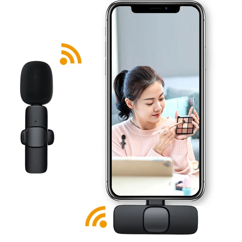 

Factory Directly sale wireless plug play powerful microphone 10 hour working time mini live room Lavalier Microphone