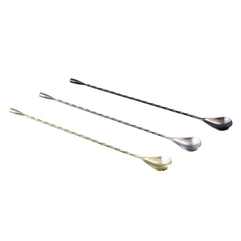 

Barware Tool Long Handle Barspoon Stainless Steel Cocktail Bar Spoon For Bartender Kit, Silver/golden/rose gold