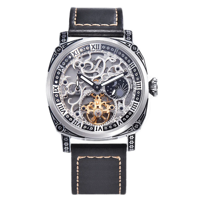 

Tourbillon hollow men's mechanical watches trend creative men's watches fashion casual watches