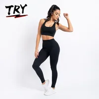 

second skin Performance Nylon Spandex Mix 4-Way Stretch Yoga Gym wear legging yoga active wear pants and bra set