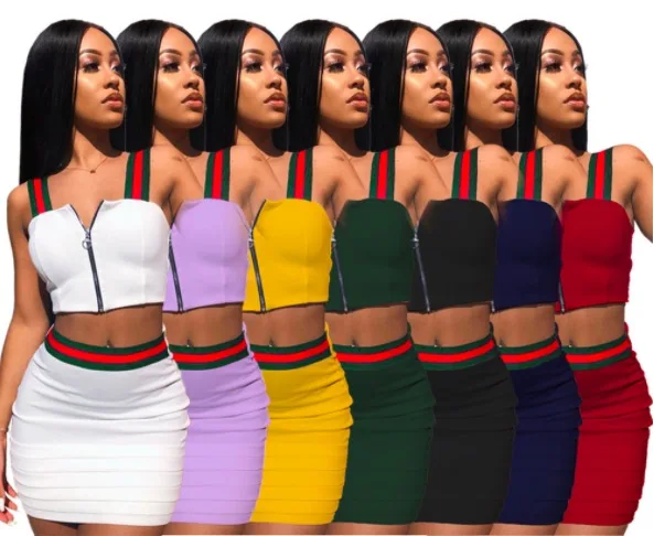 

Wholesale Sales Women's Two Piece Set Outfits Dress Club Night Wear Mini Dresses 2 Piece Set Outfits Plus Size Dress Skirt GL601, As picture or customized make