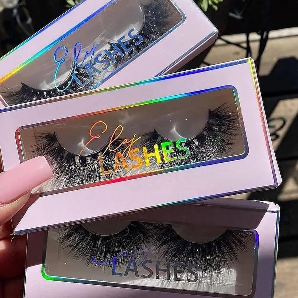 

Pink own logo eyelashes packaging box full strip lashes private label 3d 25mm mink eyelashes vendor customized boxes