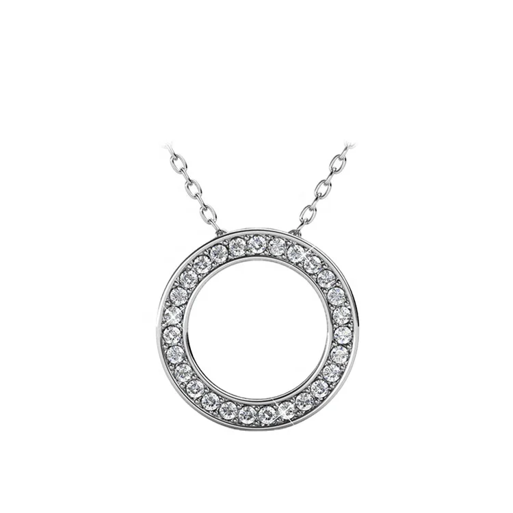 

Destiny Jewellery fashion round shape necklace pendant ladies jewelry made with crystal, White/rose gold color