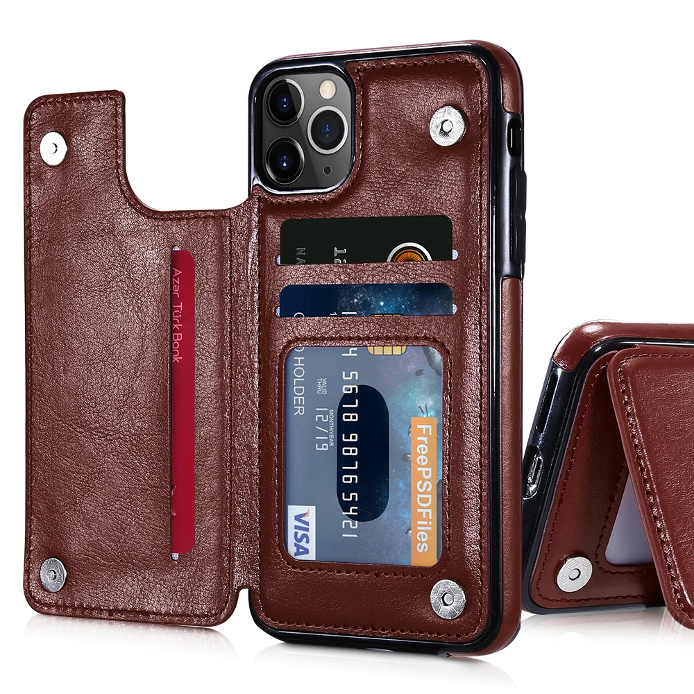 

Free Shipping 1 Sample OK With Stand Function Business Purse Leather Wallet Phone Case For iPhone 11 Pro Max Mobile Phone Bags, Multi-color optional