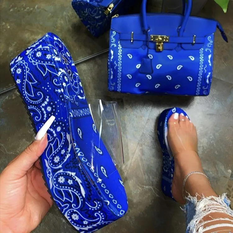 

Sandals with matching bag set paisley clear slippers platform sandals beach shoes women casual summer shoes outdoor footwear