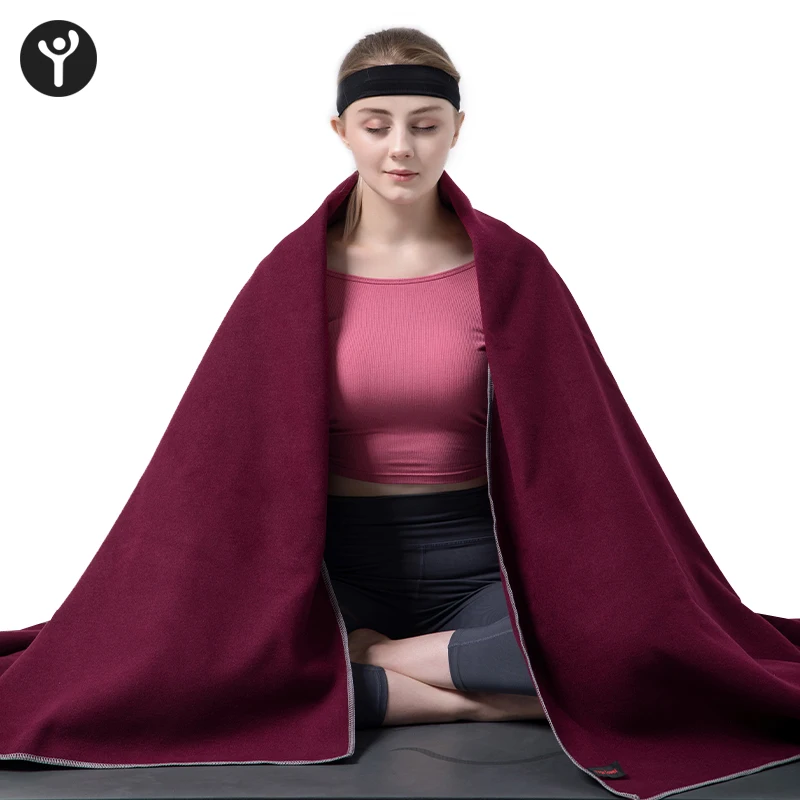 

Comfortable Warm Cashmere-like Wool Customized Logo Pilates Yoga Blanket