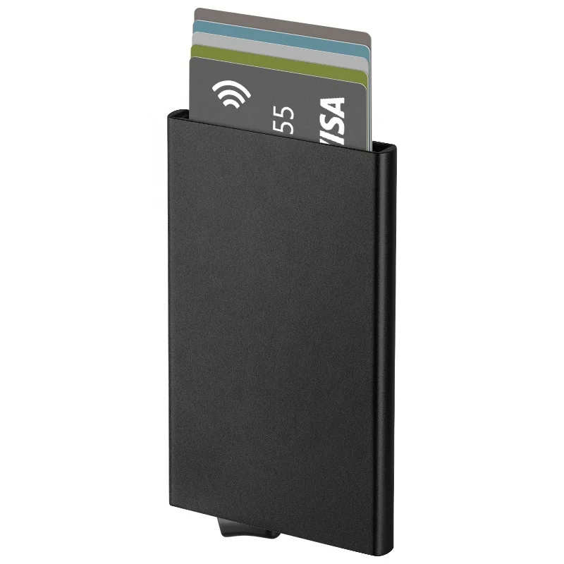 

OEM Cardholder Aluminum Men Wallet Front Pocket Carbon Fiber Slim Rfid Blocking Card Wallet