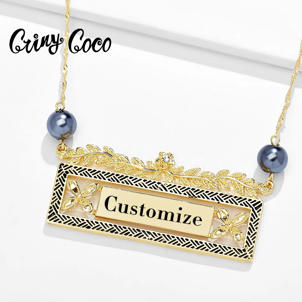 

Cring CoCo Personalized Capital Letters Chains Customize Name Pendant Birthday Hawaiian jewelry custom polynesian necklace