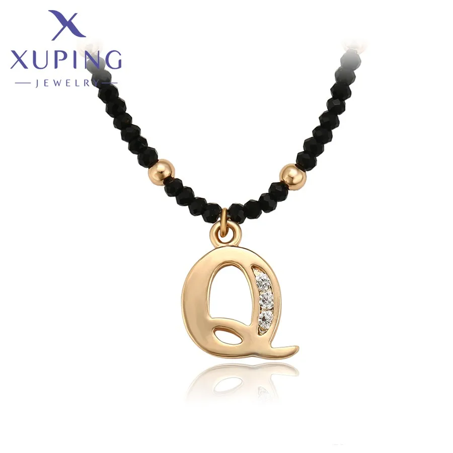 

A00365239 Xuping Fashion Luxury 18K Gold Letter Style Diamond Jewelry Necklace Mother's Day Gift Women Necklace