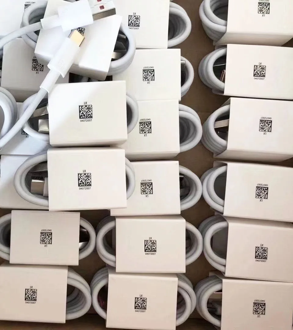 

Wholesale stock factory 6A super fast charging cable for huawei type c usb cable, White/black