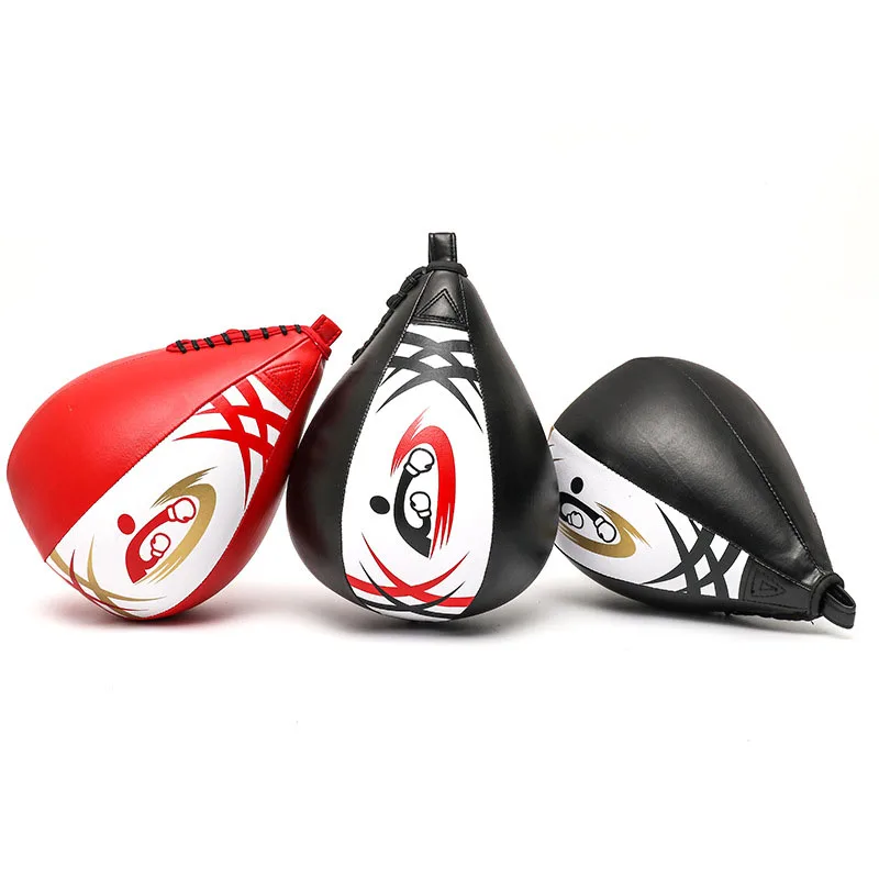 

Speed bag Heavy Hanging Swivel Punch Ball for Boxing Muay Thai Fitness Fighting Sport Training PU Genuine Leather, Black gold, black red, red