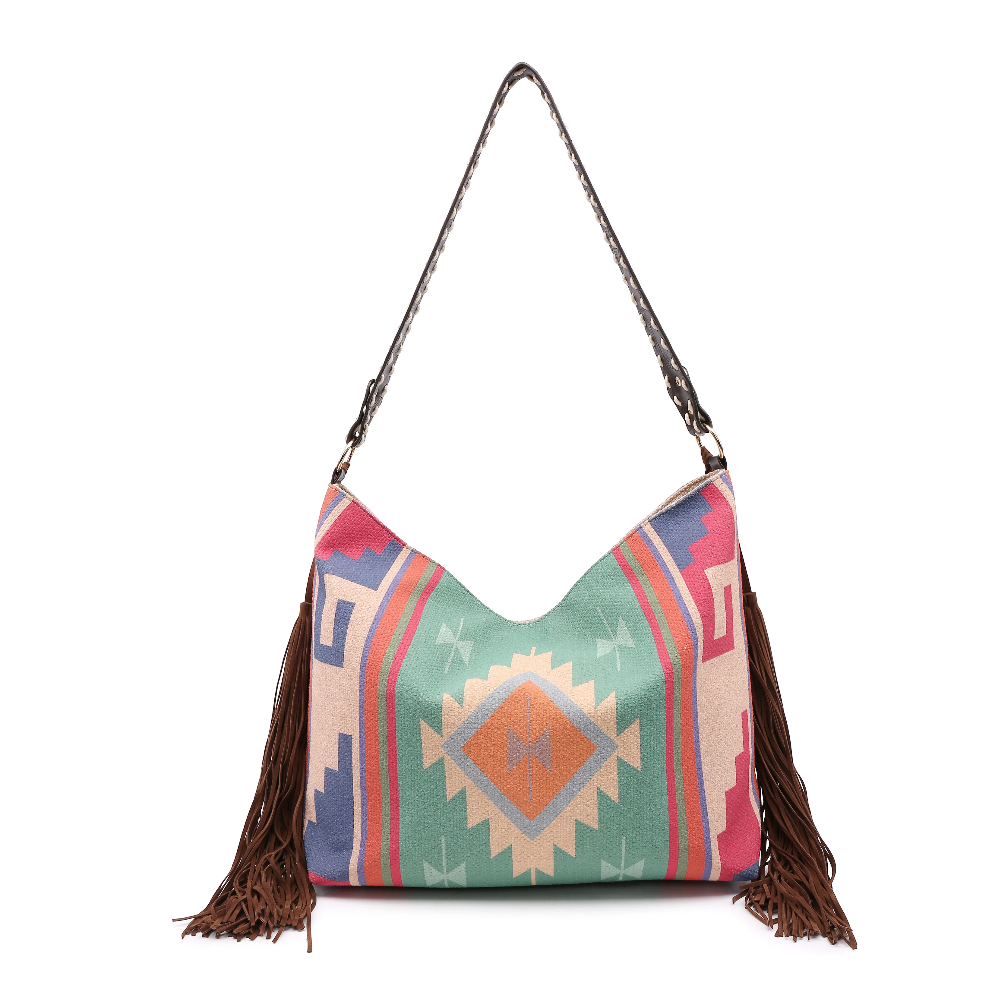

Hot Sale Linen Woven Practical Shoulder Bag Large Capacity Party Shopping Lightweight Handbag, Green,pink