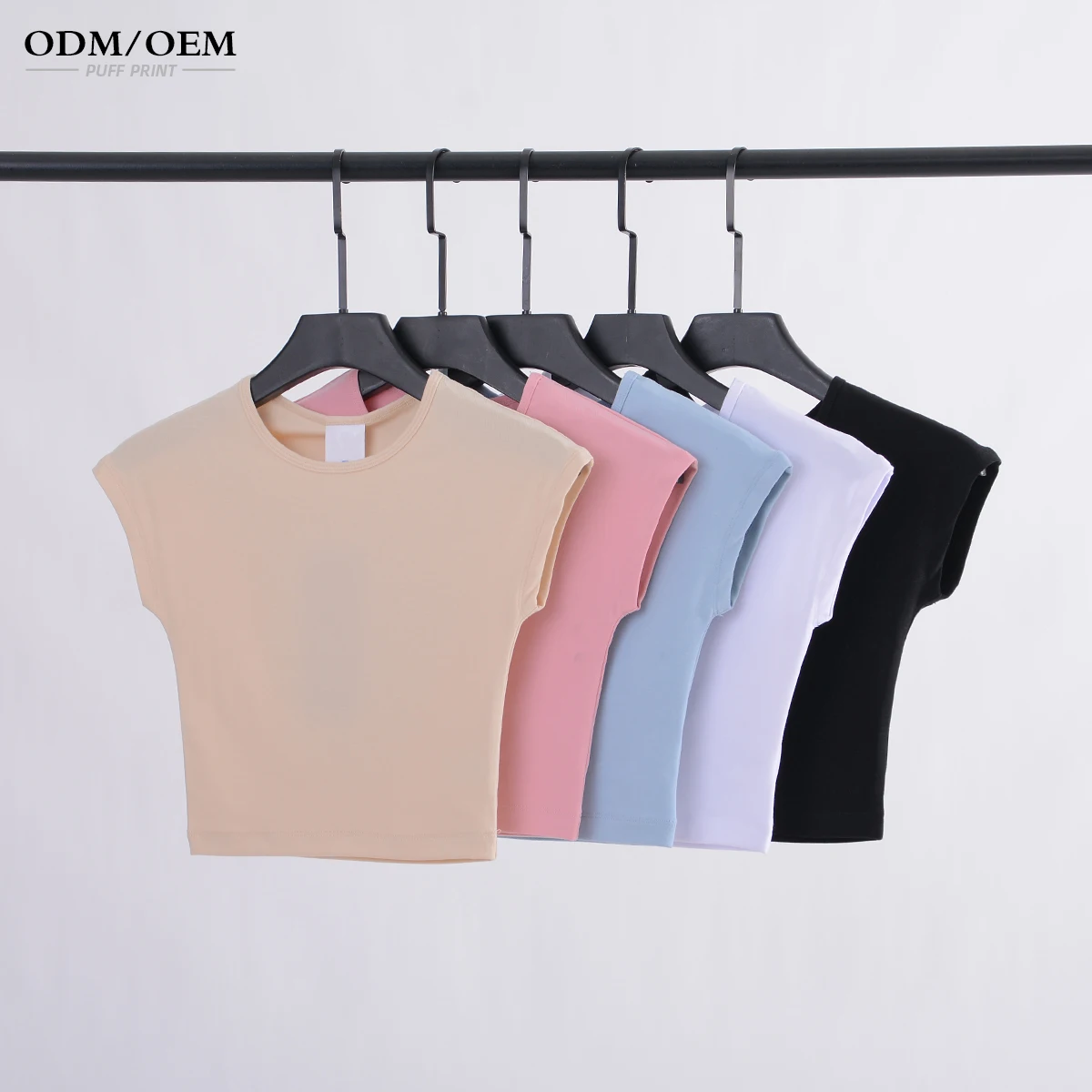 Slim Fit Cropped Round Neck T Shirt