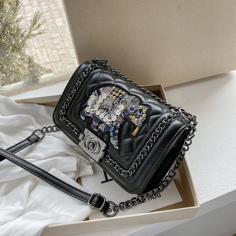 

Vintage Chain Brand PU Leather Women Bag Luxury Designer Female Shoulder Bags Handbag, Women handbags