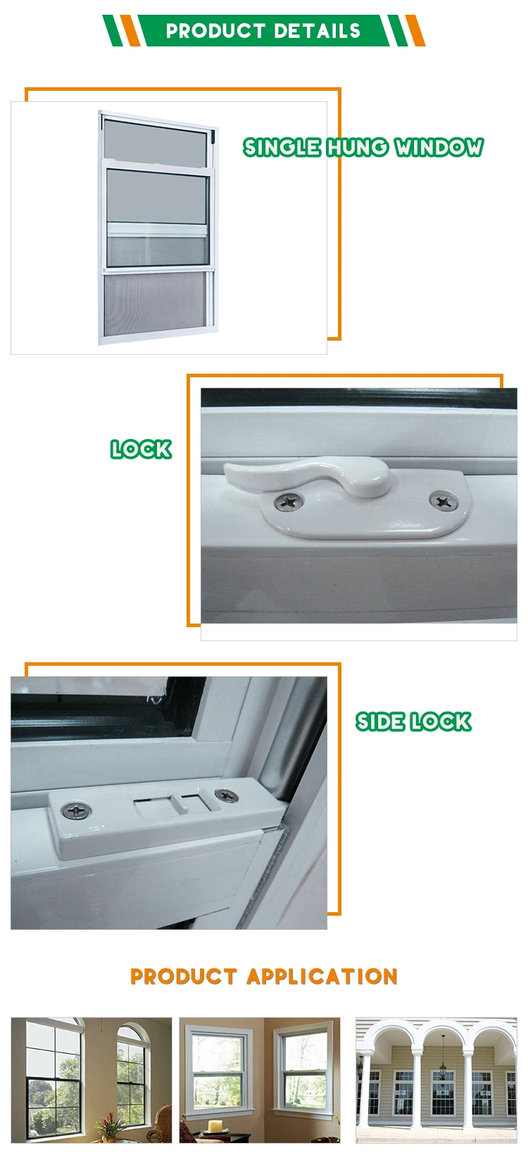 Factory Price Windows And Doors/Aluminium Single Hung Window With Glass Type