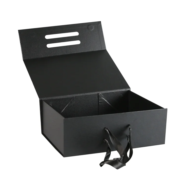 

Low MOQ luxury magnetic box lid closure black gift box cardboard gift box with magnetic closure lid