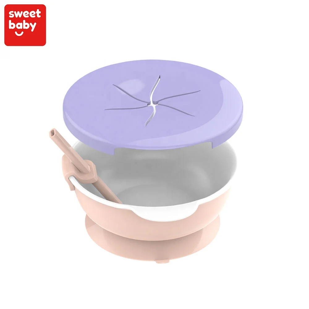 

New design baby 3 in 1 Multifunctional baby suction bowl soup cup with straw for babies, Blue,pink or customized