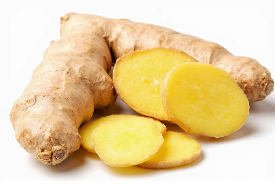 Ginger root stored in glass container with water in refrigerator