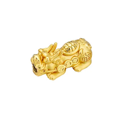 

DIY FengShui 999 Silver Wealth PiXiu Charm Accessories 18k Gold Plated S999 Solid Silver PiXiu Charm