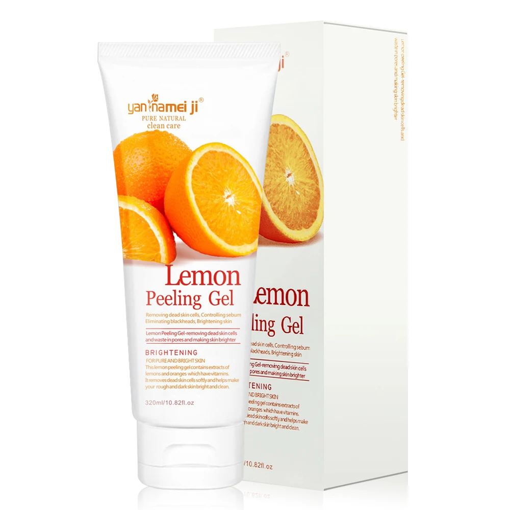 

Brightening Skin Organic Lemon Peeling Gel Face Body Cleanser Beauty Exfoliating Gel Whitening Scrub 320g, Transparent
