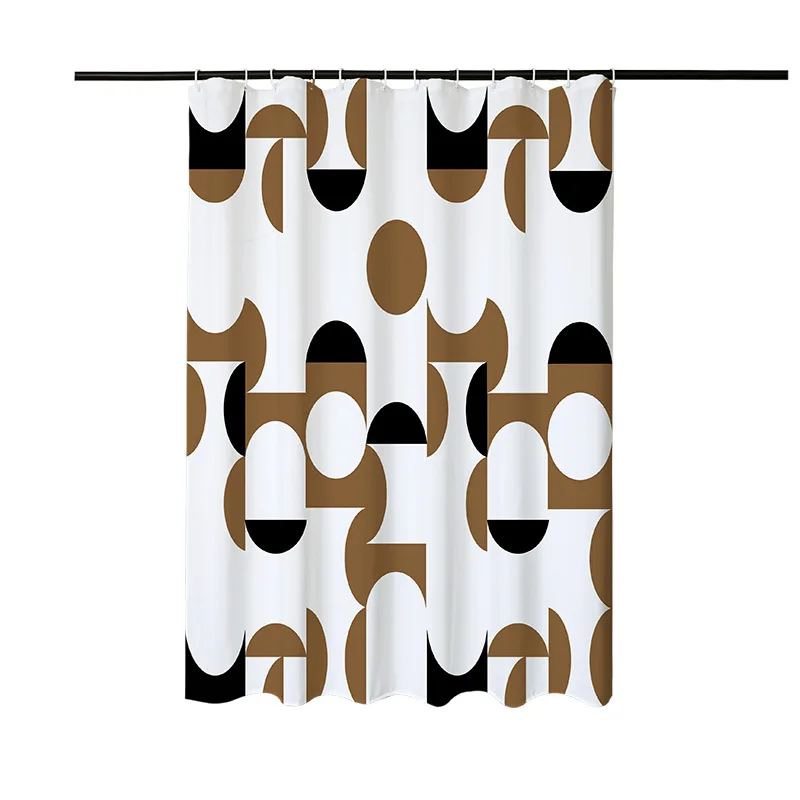 

European style geometric pattern Polyester Washable waterproof shower curtain abstract Bathroom decoration custom printed