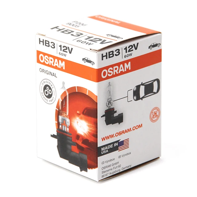 9005 HB3 12V 60W P20d OSRAM made in USA Original Spare Parts Halogen bulb Auto lamp headlight