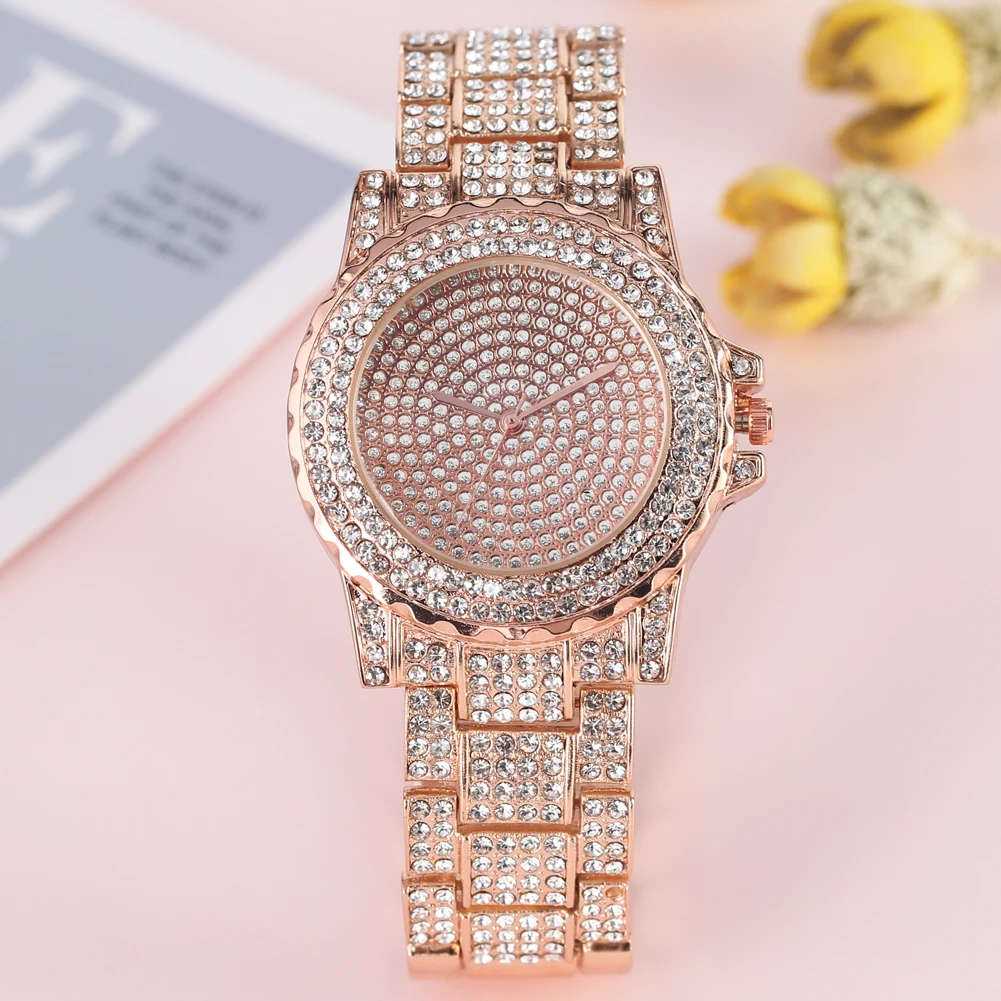 

Ladies Dress Watch Luxury Quartz Small Face Diamond Shining Bling Watch Sliver Waterproof Analog Watch for Women, 3 colors