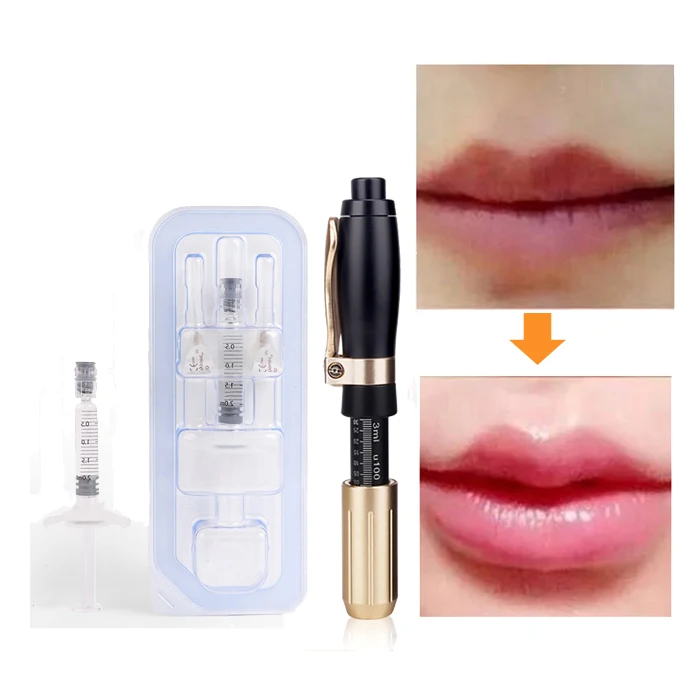 

korea pink hyaluronic micro hylauronic acid injection lip fillers ampoule 2 en 1 kit injector hialuron filler hyaluronic pen