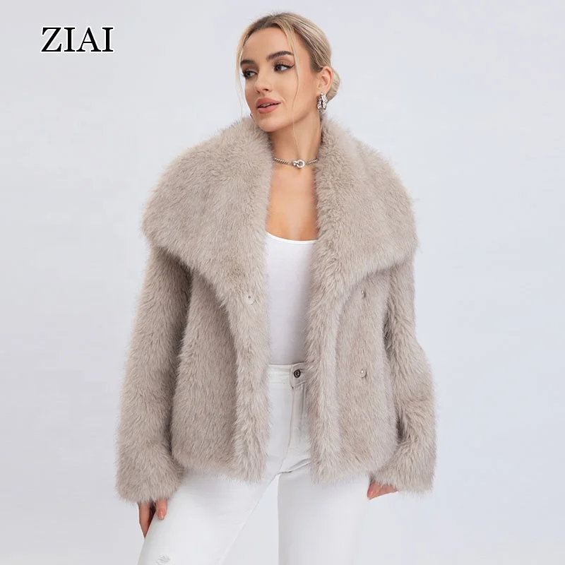 Wholesale Fashion Women Fur Coat Winter Women Custom Faux Fur Jacket Warm Faux Fur Coat for Women