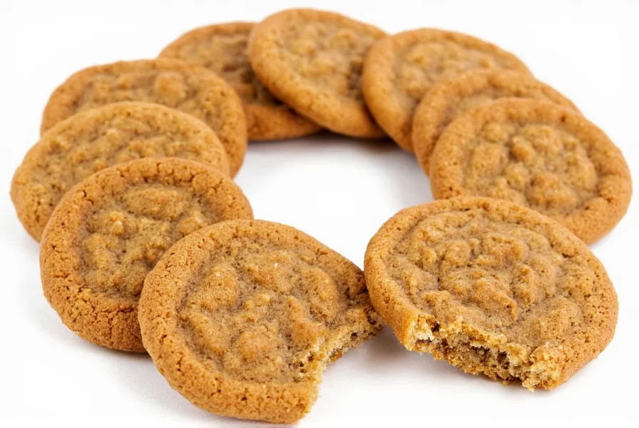 Close-up of Stauffers ginger snaps showing their distinctive texture and spice speckles