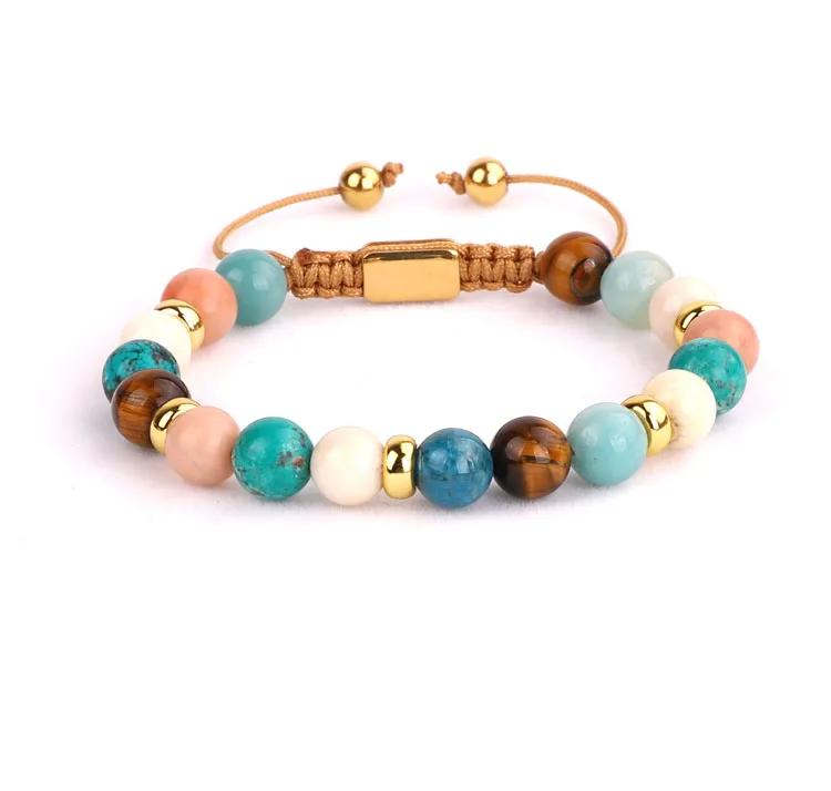 

Renting Jewelry new design high quality genuine stone mix beads women jewelry macrame bracelet