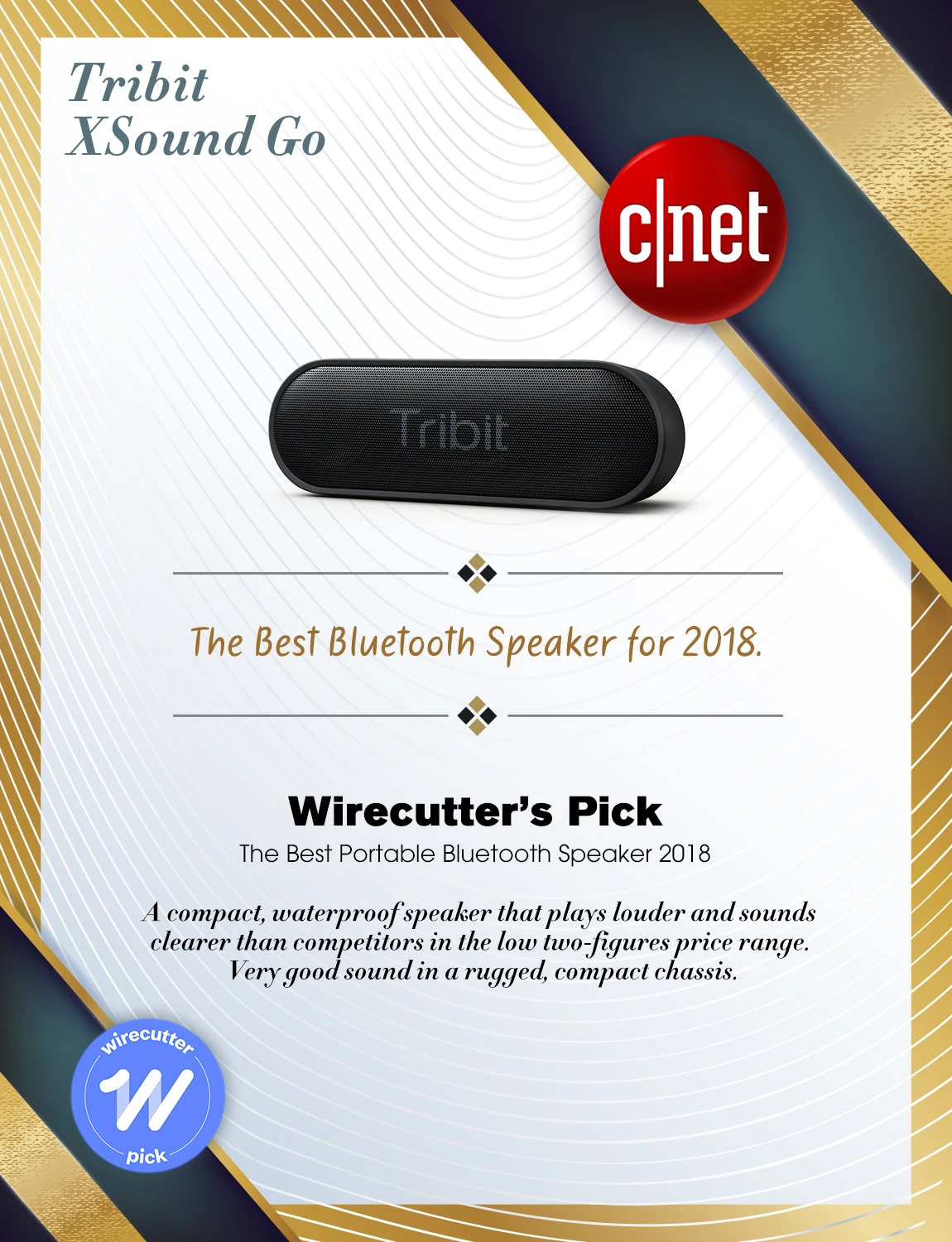 Tribit XSound Go Upgraded 16W Mini Speaker Portable Wireless 24 hours playing time  Waterproof Bluetooth Speaker