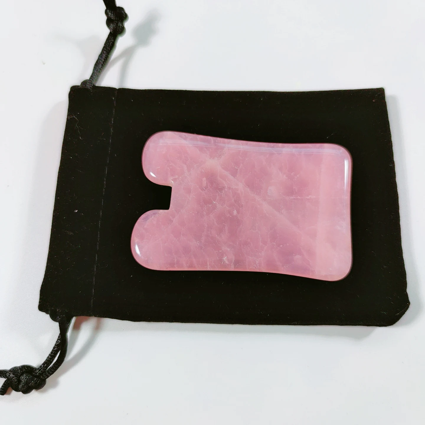 

Custom Natural Rose Quartz Guasha Tool Stone Scraping Massage Gua Sha Board