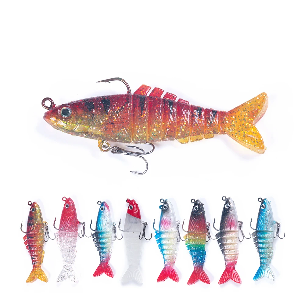 

9CM/15G Artificial Lifelike Popper Soft Swimbait 8 Segmented Fishing Lures