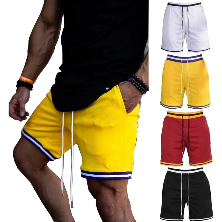 

Baisheng Mesh Drawstring Elastic Waist With Stripe Boarder Gym Shorts Men's Sport Shorts