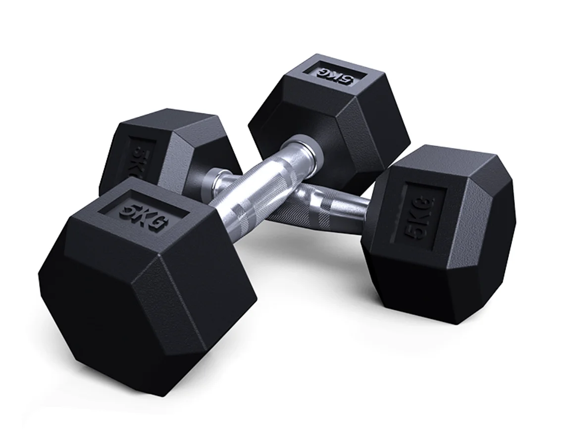 

cast iron fitness equipment hex head Rubber Dumbell/rubber hex dumbbell