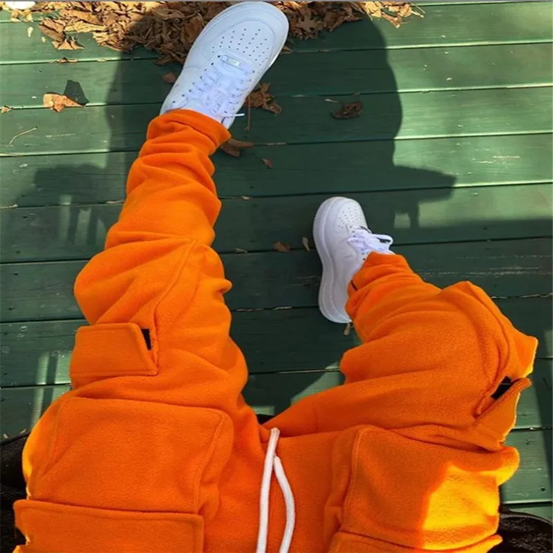 

Streetwear Men Sweatpants Fashion Cargo Pants Men Elastic Waist Trousers Hip Hip Harem Pants Mens Multi Pocket Work Pants, Black