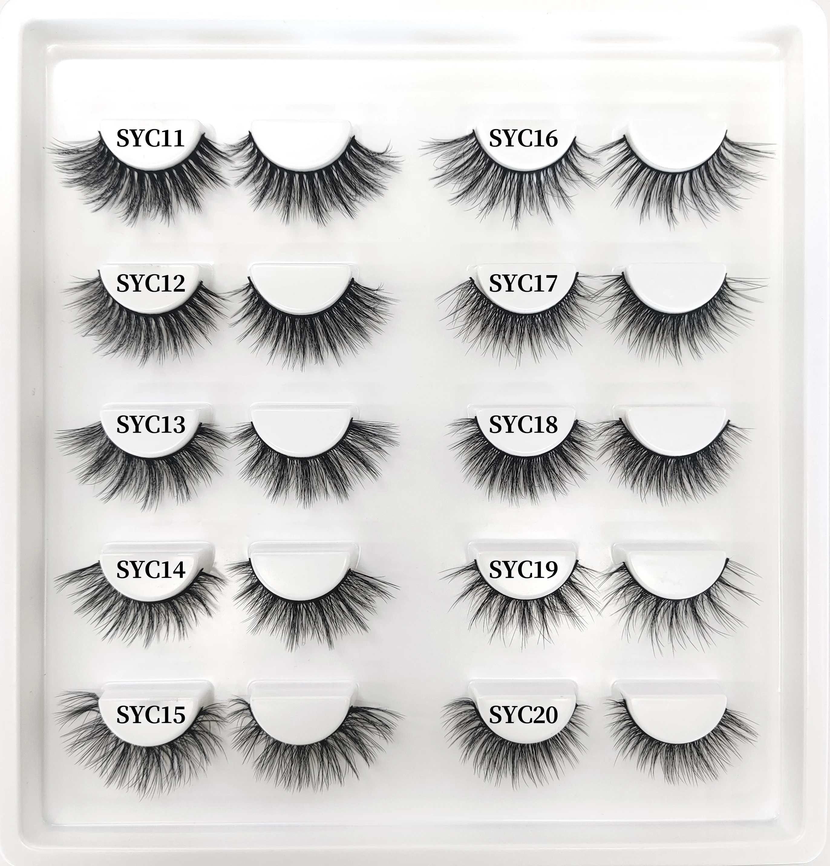 

Ready to ship wholesale hot selling 10 pairs vegan synthetic eyelashes book korea silk pbt fiber luxury lashes strip eyelashes