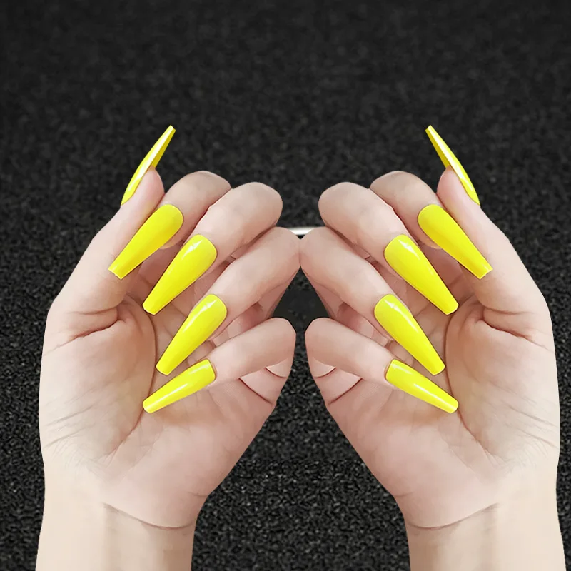 

Abs Long Coffin False Nails Press On Ballerina Nail Tips Fake Nails
