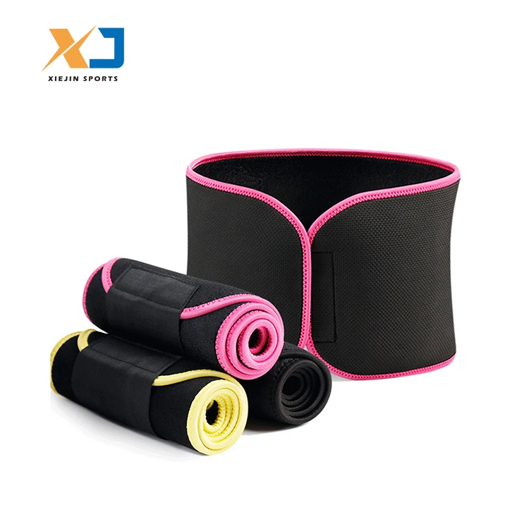 

Custom Logo Waist Trimmer Slimming Belt Sweat Waist Belt Women Body Shaper Neoprene Waist Trainer, Black blue pink yellow